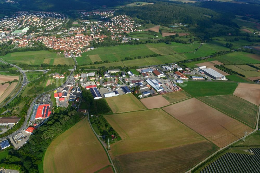 Sandhof Ebern aus der Vogelperspektive: Dorf - Ansicht der zum Landkreis Haßberge gehörenden Gemeinde Sandhof Ebern im Bundesland Bayern