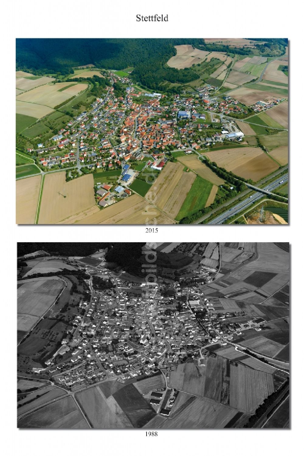 Stettfeld aus der Vogelperspektive: Dorf - Ansicht der zum Landkreis Haßberge gehörenden Gemeinde Stettfeld im Bundesland Bayern