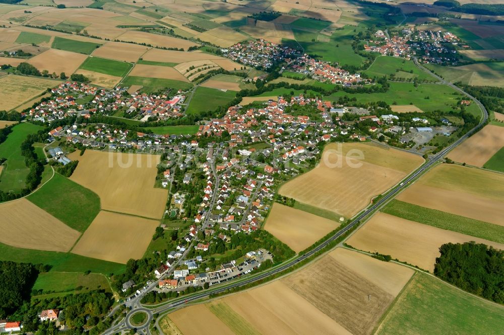 Sylbach aus der Vogelperspektive: Dorf - Ansicht der zum Landkreis Haßberge gehörenden Gemeinde in Sylbach im Bundesland Bayern