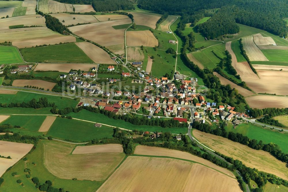 Luftaufnahme Theinheim - Dorf - Ansicht der zum Landkreis Haßberge gehörenden Gemeinde Theinheim im Bundesland Bayern