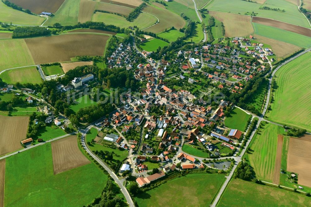 Luftbild Untermerzbach - Dorf - Ansicht der zum Landkreis Haßberge gehörenden Gemeinde Untermerzbach im Bundesland Bayern