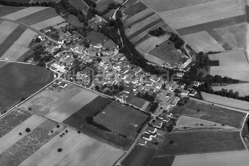 Luftbild Unterschwappach - Dorf - Ansicht der zum Landkreis Haßberge gehörenden Gemeinde Unterschwappach im Bundesland Bayern