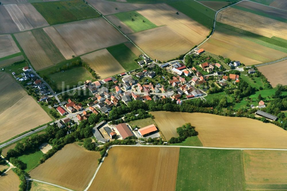 Luftbild Unterschwappach - Dorf - Ansicht der zum Landkreis Haßberge gehörenden Gemeinde Unterschwappach im Bundesland Bayern