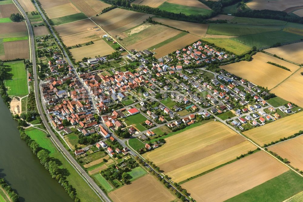 Luftbild Untertheres - Dorf - Ansicht der zum Landkreis Haßberge gehörenden Gemeinde Untertheres im Bundesland Bayern