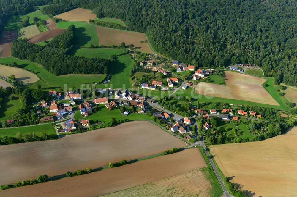 Luftbild Vorbach - Dorf - Ansicht der zum Landkreis Haßberge gehörenden Gemeinde Vorbach im Bundesland Bayern