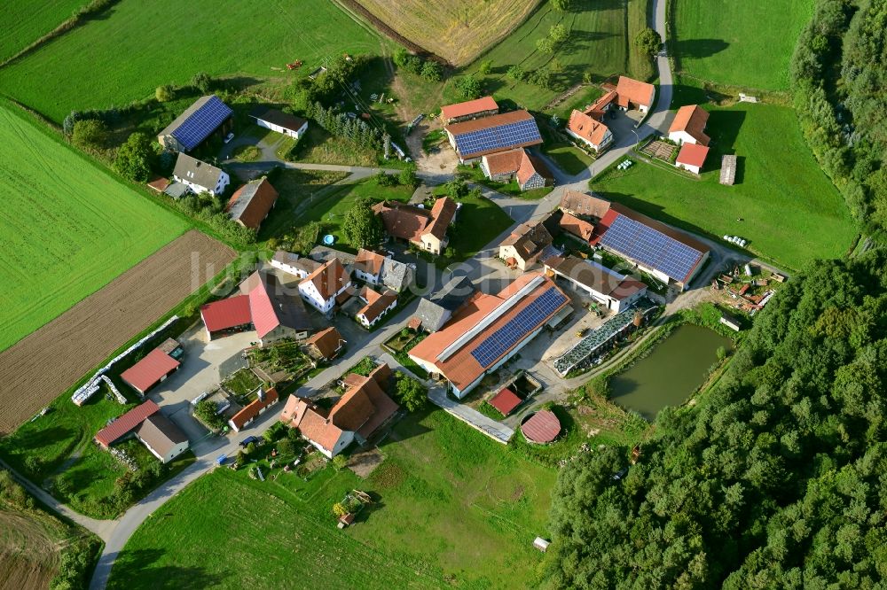 Luftaufnahme Welkendorf - Dorf - Ansicht der zum Landkreis Haßberge gehörenden Gemeinde Welkendorf im Bundesland Bayern