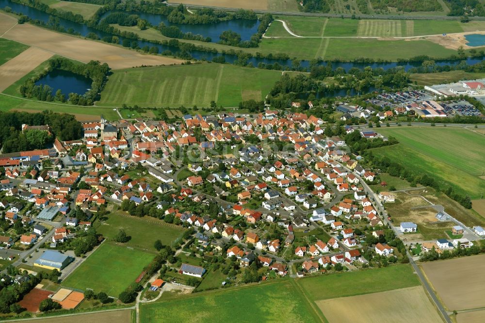 Wonfurt aus der Vogelperspektive: Dorf - Ansicht der zum Landkreis Haßberge gehörenden Gemeinde Wonfurt im Bundesland Bayern