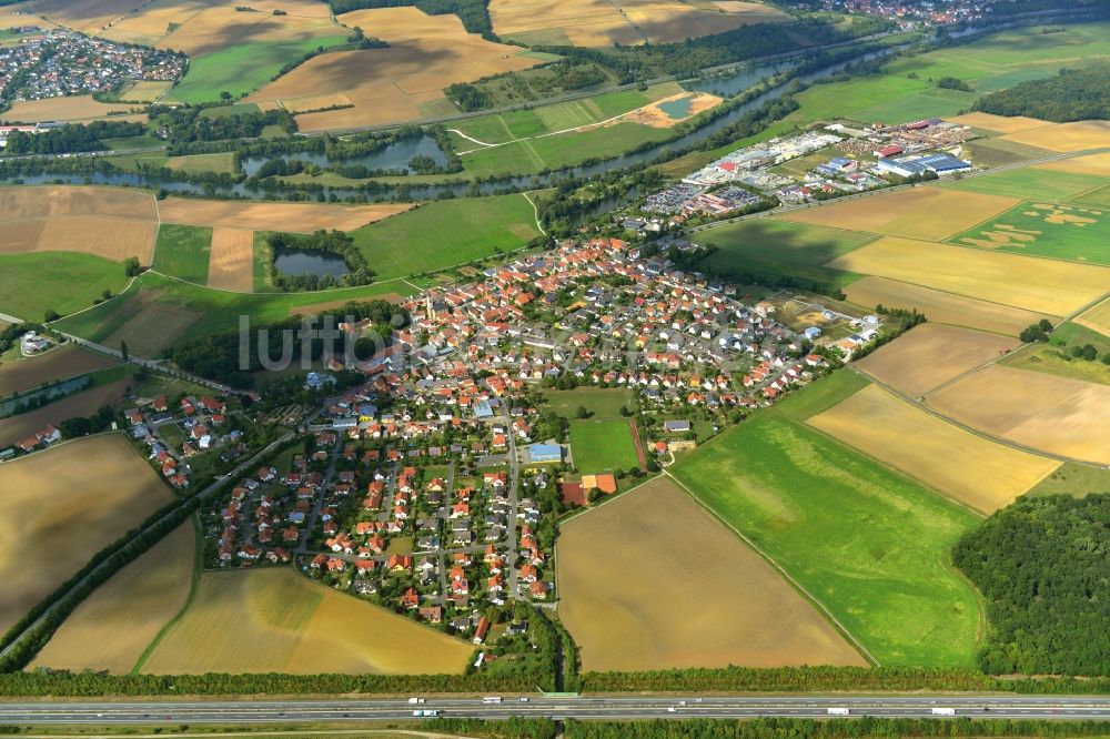 Luftbild Wonfurt - Dorf - Ansicht der zum Landkreis Haßberge gehörenden Gemeinde Wonfurt im Bundesland Bayern