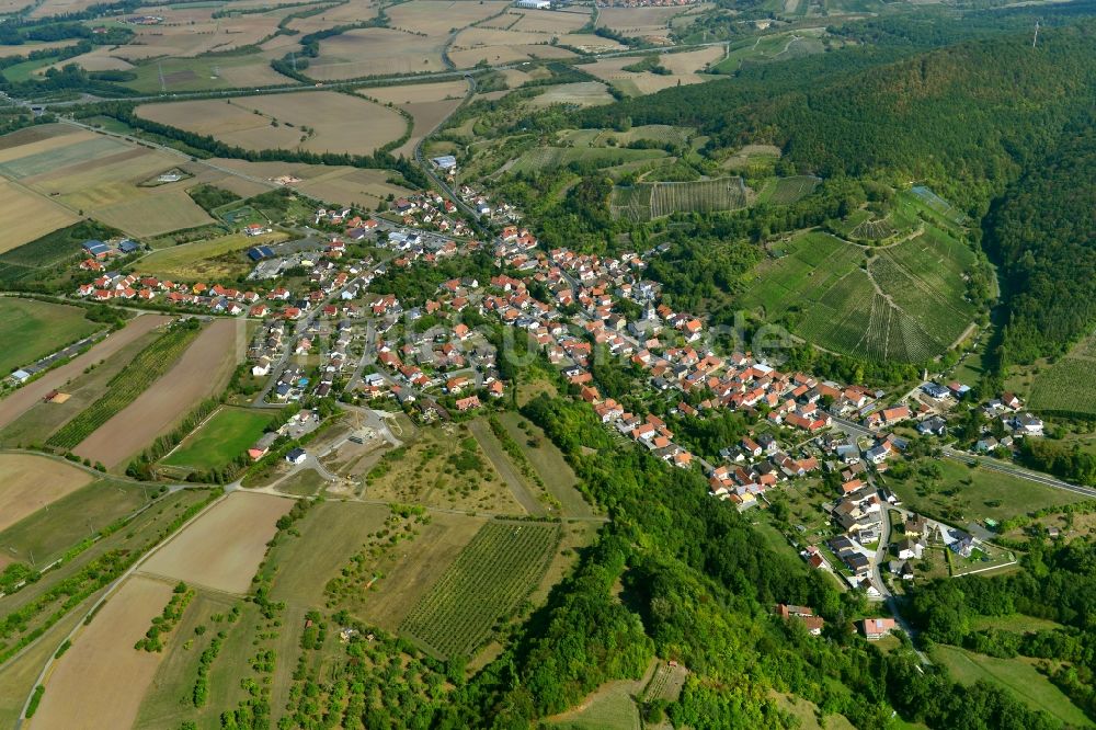 Luftaufnahme Zell a.Ebersberg - Dorf - Ansicht der zum Landkreis Haßberge gehörenden Gemeinde Zell a.Ebersberg im Bundesland Bayern