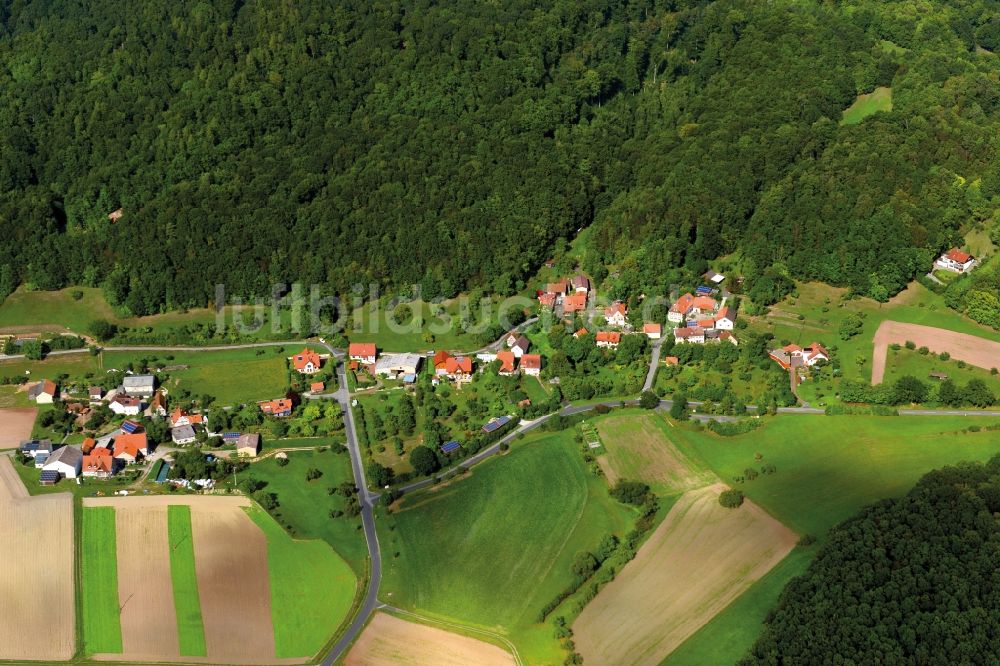 Rottenstein aus der Vogelperspektive: Dorf - Ansicht der zum Landkreis Haßberge gehörenden Gemeinden Rottenstein im Bundesland Bayern