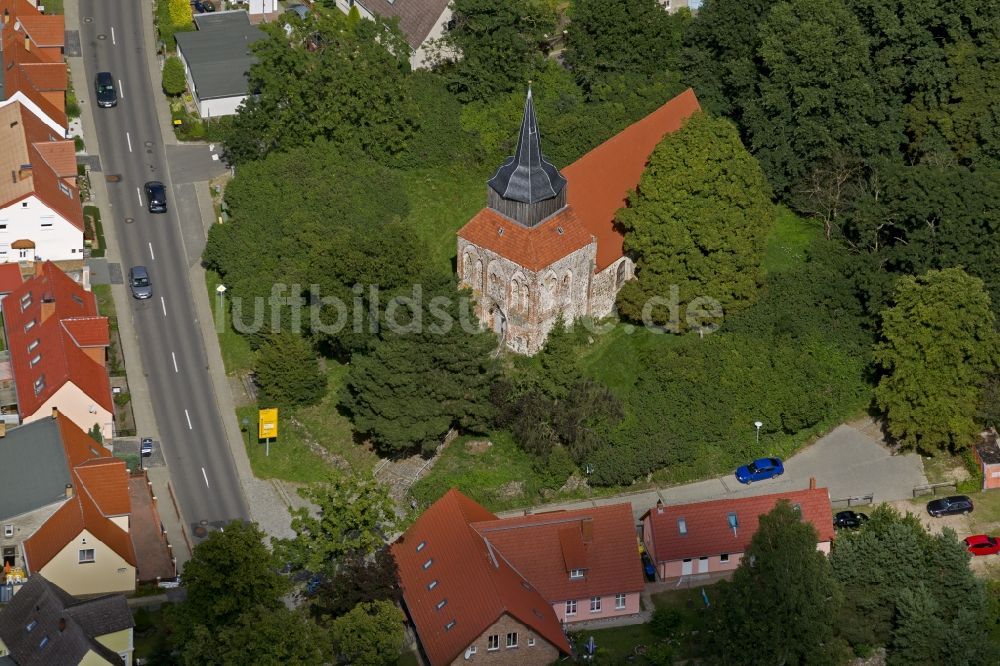 Zirchow von oben - Dorf Kirche St. Jacobus in Zirchow auf der Insel Usedom im Bundesland Mecklenburg-Vorpommern