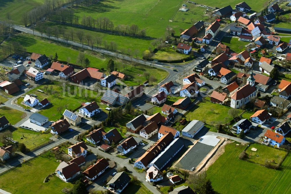 Luftaufnahme Batten - Dorf - Teilansicht der Gemeinde Batten in der Rhön im Bundesland Hessen, Deutschland