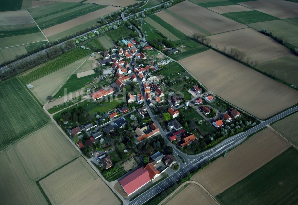 Luftaufnahme Dintesheim - Dorfansicht von Dintesheim ist eine Ortsgemeinde im Landkreis Alzey-Worms in Rheinland-Pfalz