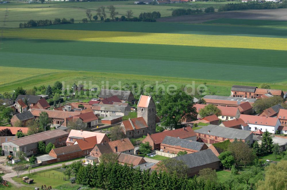 Luftbild Tangerhütte OT Elversdorf - Dorfansicht Elversdorf in Sachsen-Anhalt