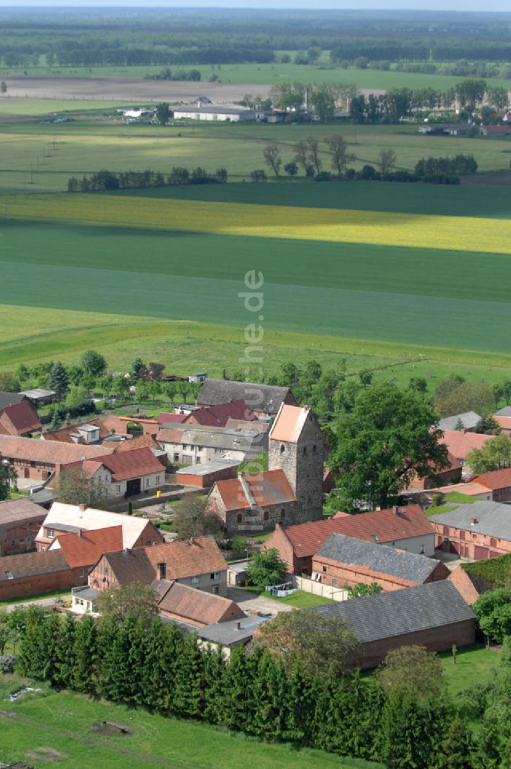 Luftaufnahme Tangerhütte OT Elversdorf - Dorfansicht Elversdorf in Sachsen-Anhalt