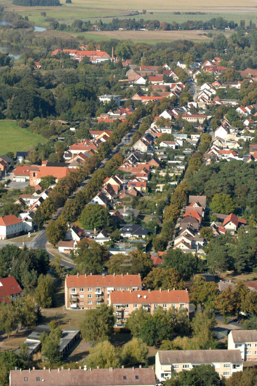 Luftbild Milow - Dorfansicht der Gemeinde Milower Land