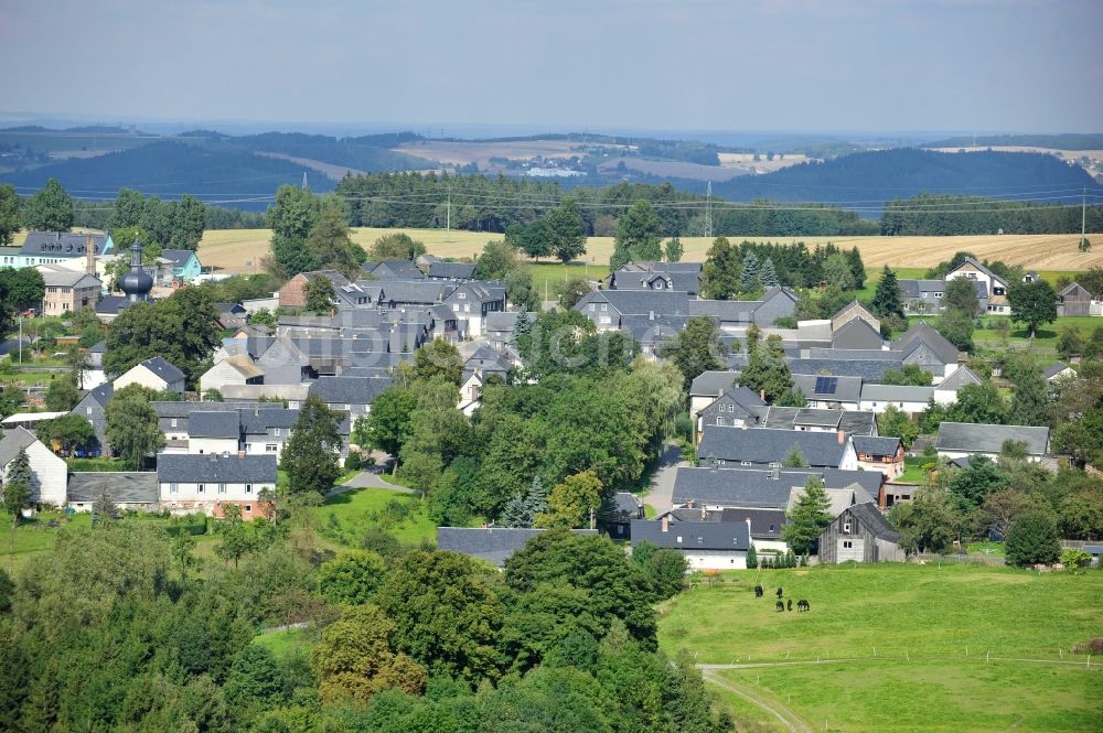 Probstzella OT Großgeschwenda aus der Vogelperspektive: Dorfansicht Großgeschwenda in Thüringen / Thuringia