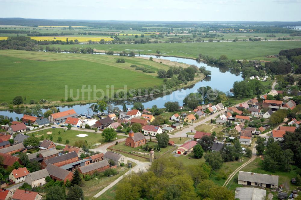 Grütz von oben - Dorfansicht Grütz an der Havel in Brandenburg