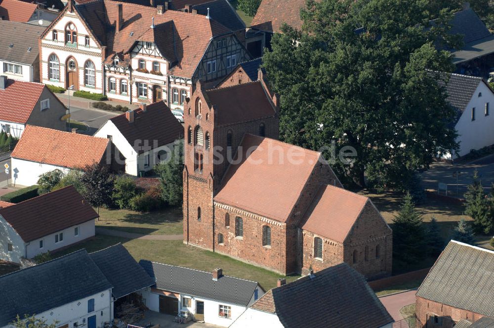 Luftaufnahme Klitsche - Dorfansicht von Klitsche mit der Kirche an der Dorfstraße