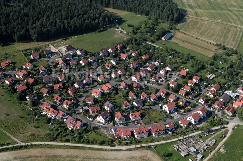 Kranichfeld aus der Vogelperspektive: Dorfansicht von Kranichfeld im Bundesland Thüringen