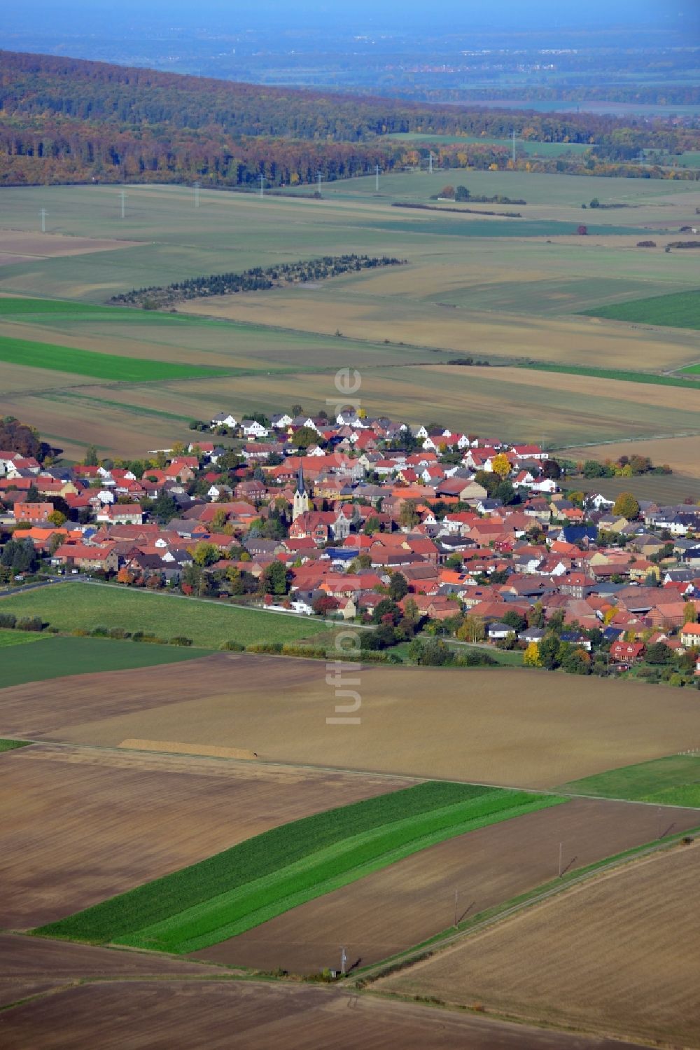 Lelm von oben - Dorfansicht von Lelm im Bundesland Niedersachsen