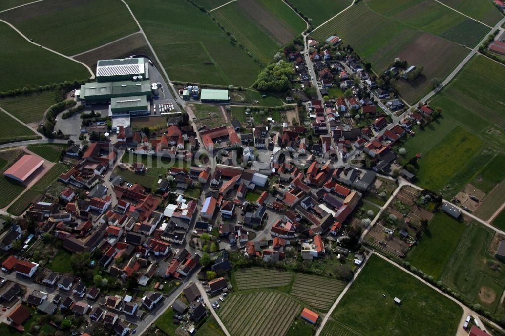 Luftbild Lonsheim - Dorfansicht von Lonsheim ist eine Ortsgemeinde im Landkreis Alzey-Worms in Rheinland-Pfalz