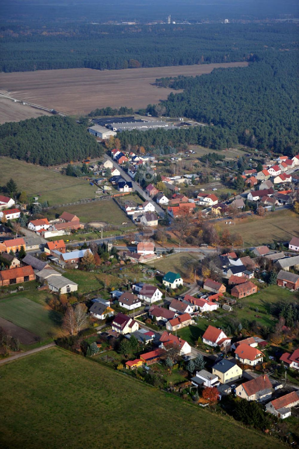 Doberlug-Kirchhain OT Lugau von oben - Dorfansicht Lugau in Brandenburg