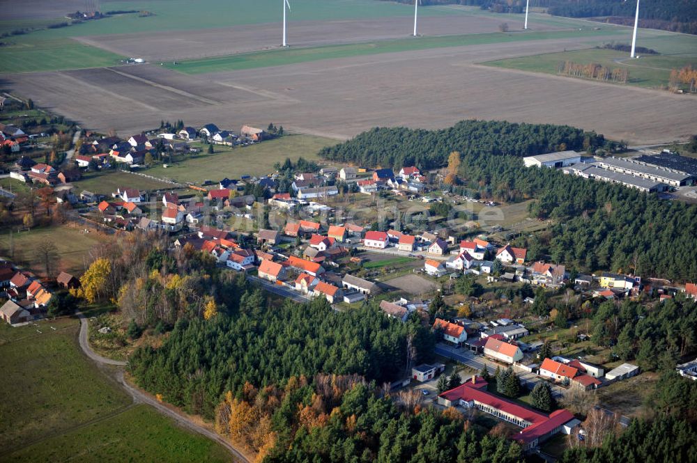 Doberlug-Kirchhain OT Lugau von oben - Dorfansicht Lugau in Brandenburg