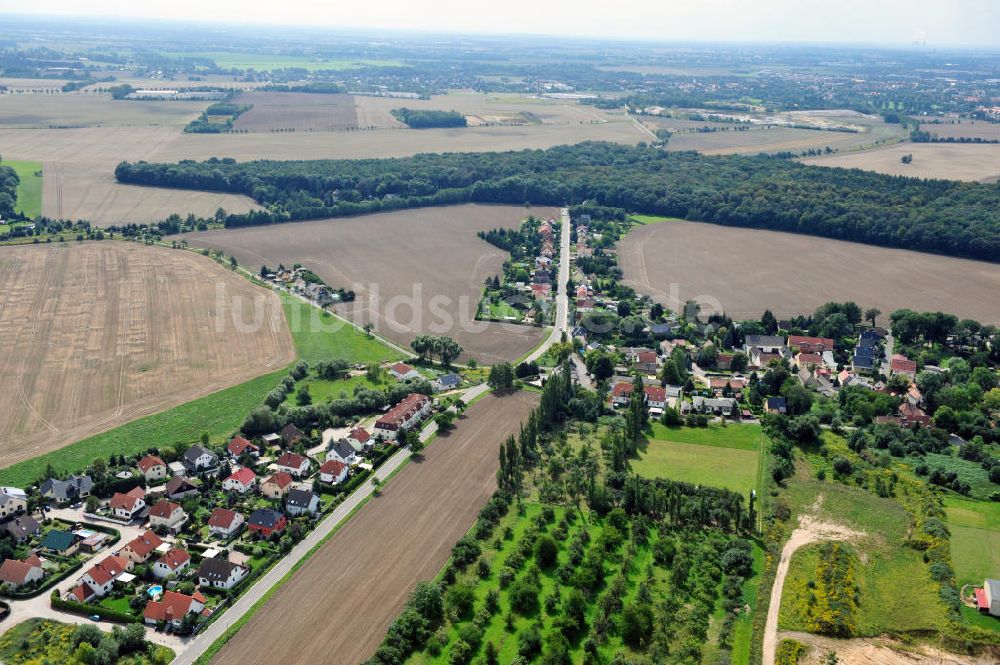 Taucha OT Pönitz von oben - Dorfansicht Pönitz