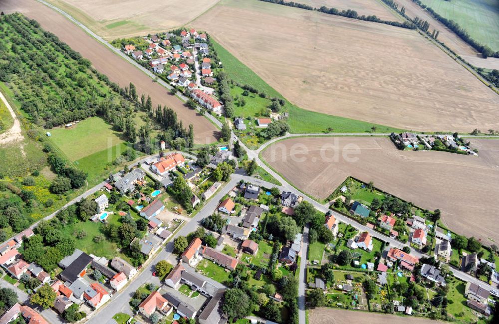 Taucha OT Pönitz von oben - Dorfansicht Pönitz