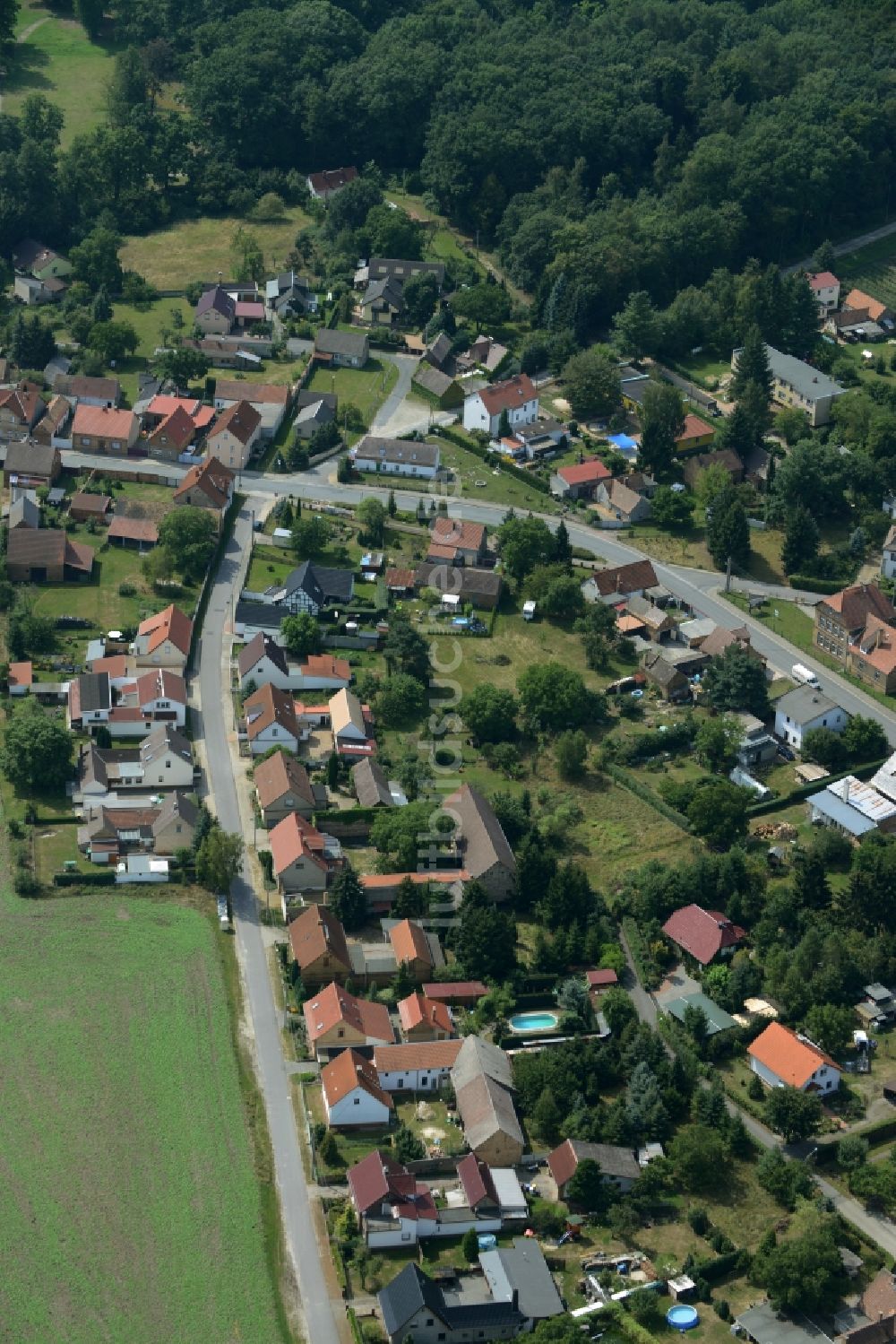 Sallgast aus der Vogelperspektive: Dorfansicht von Sallgast im Bundesland Brandenburg