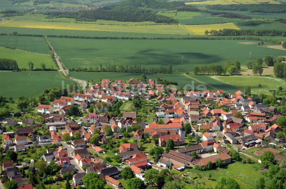 Wachsenburggemeinde OT Sülzenbrücken von oben - Dorfansicht Sülzenbrücken in Thüringen