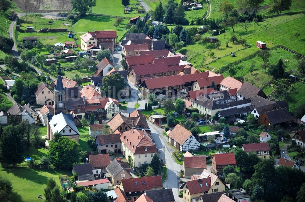 Unterbodnitz von oben - Dorfansicht Unterbodnitz in Thüringen / Thuringia