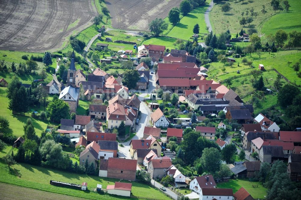 Luftbild Unterbodnitz - Dorfansicht Unterbodnitz in Thüringen / Thuringia