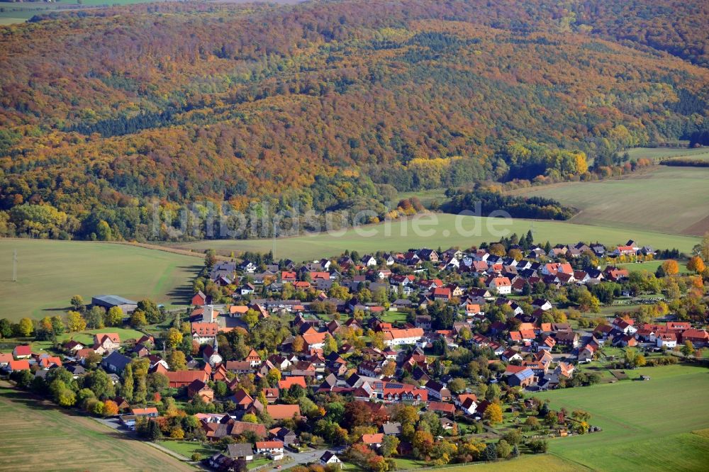 Weddingen von oben - Dorfansicht von Weddingen im Bundesland Niedersachsen