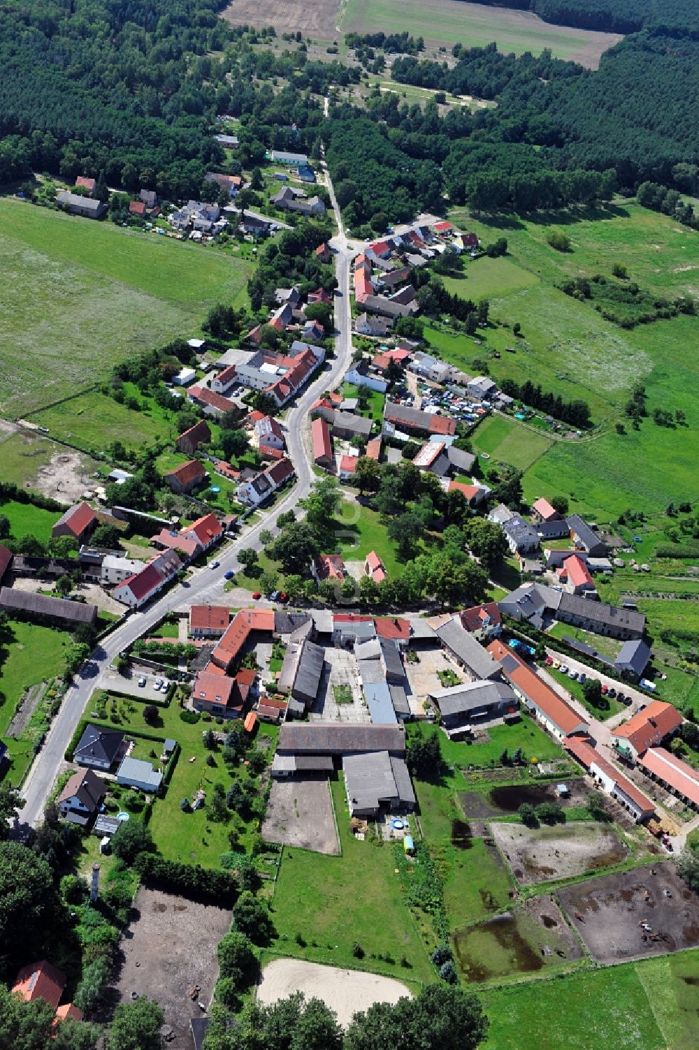 Luftbild Saalow - Dorfaue in Saalow im Bundesland Brandenburg