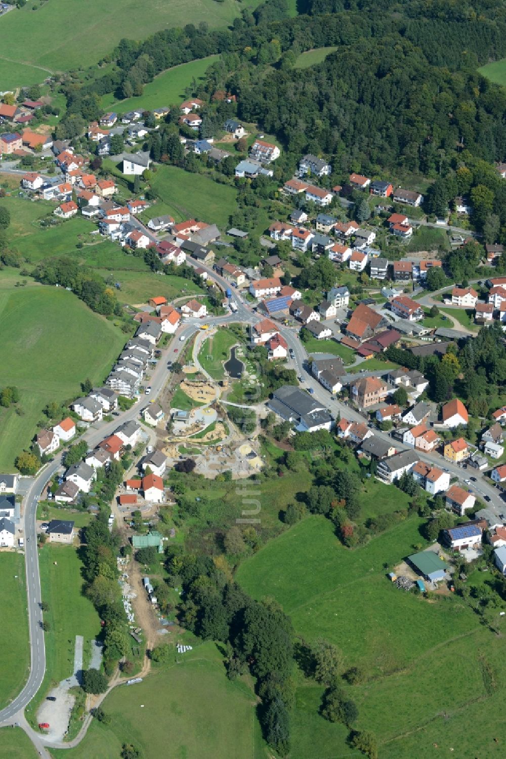 Luftaufnahme Abtsteinach - Dorfkern in Abtsteinach im Bundesland Hessen