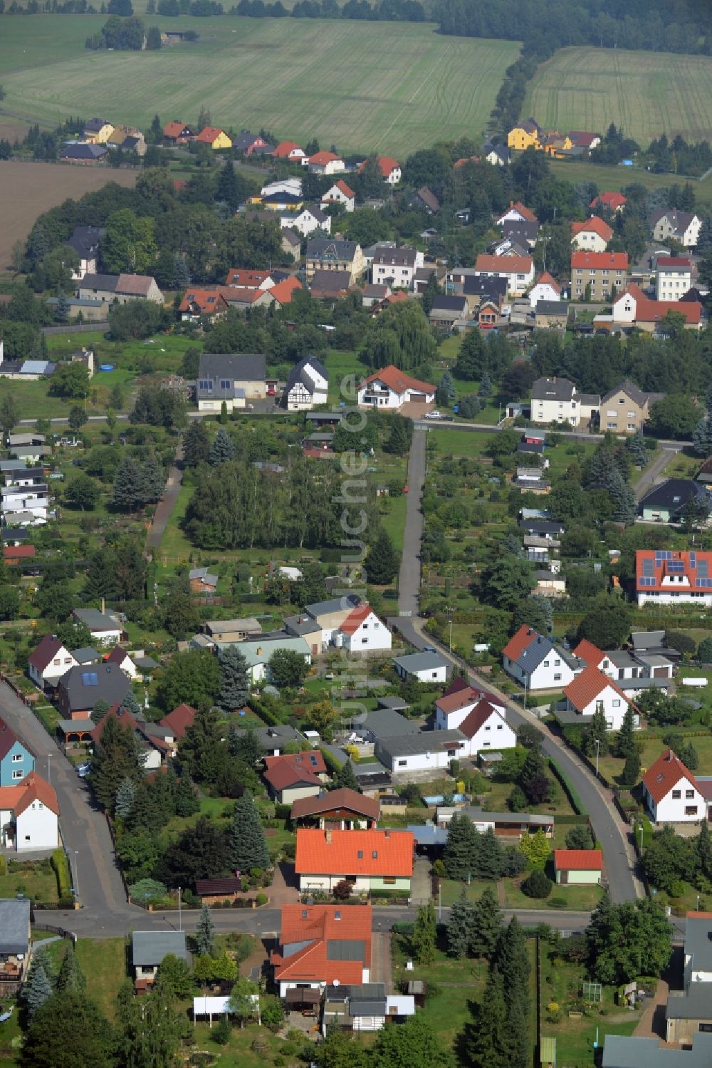 Altenhain von oben - Dorfkern in Altenhain im Bundesland Sachsen