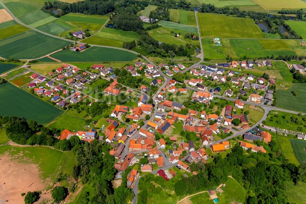 Luftbild Anraff - Dorfkern in Anraff im Bundesland Hessen, Deutschland