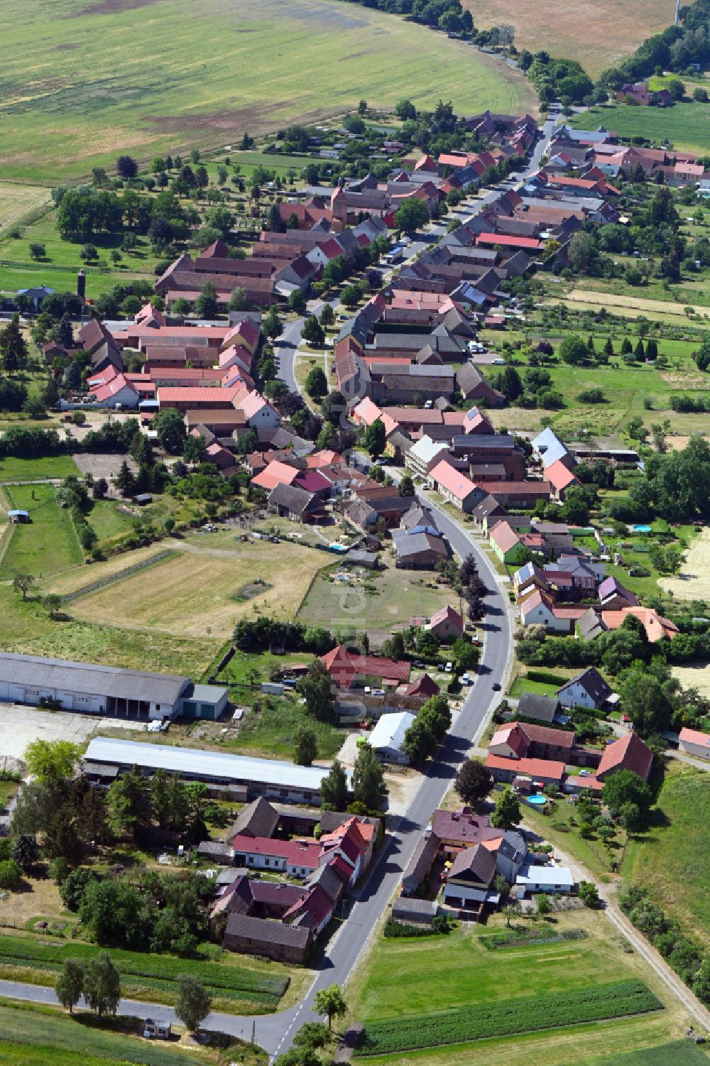 Treuenbrietzen aus der Vogelperspektive: Dorfkern in Bardenitz, Treuenbrietzen im Bundesland Brandenburg