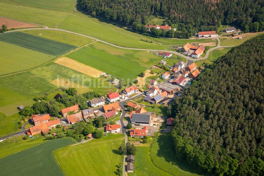 Bühle von oben - Dorfkern in Bühle im Bundesland Hessen, Deutschland