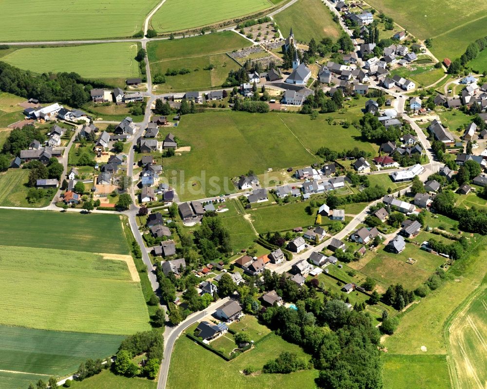 Biebern aus der Vogelperspektive: Dorfkern in Biebern im Bundesland Rheinland-Pfalz