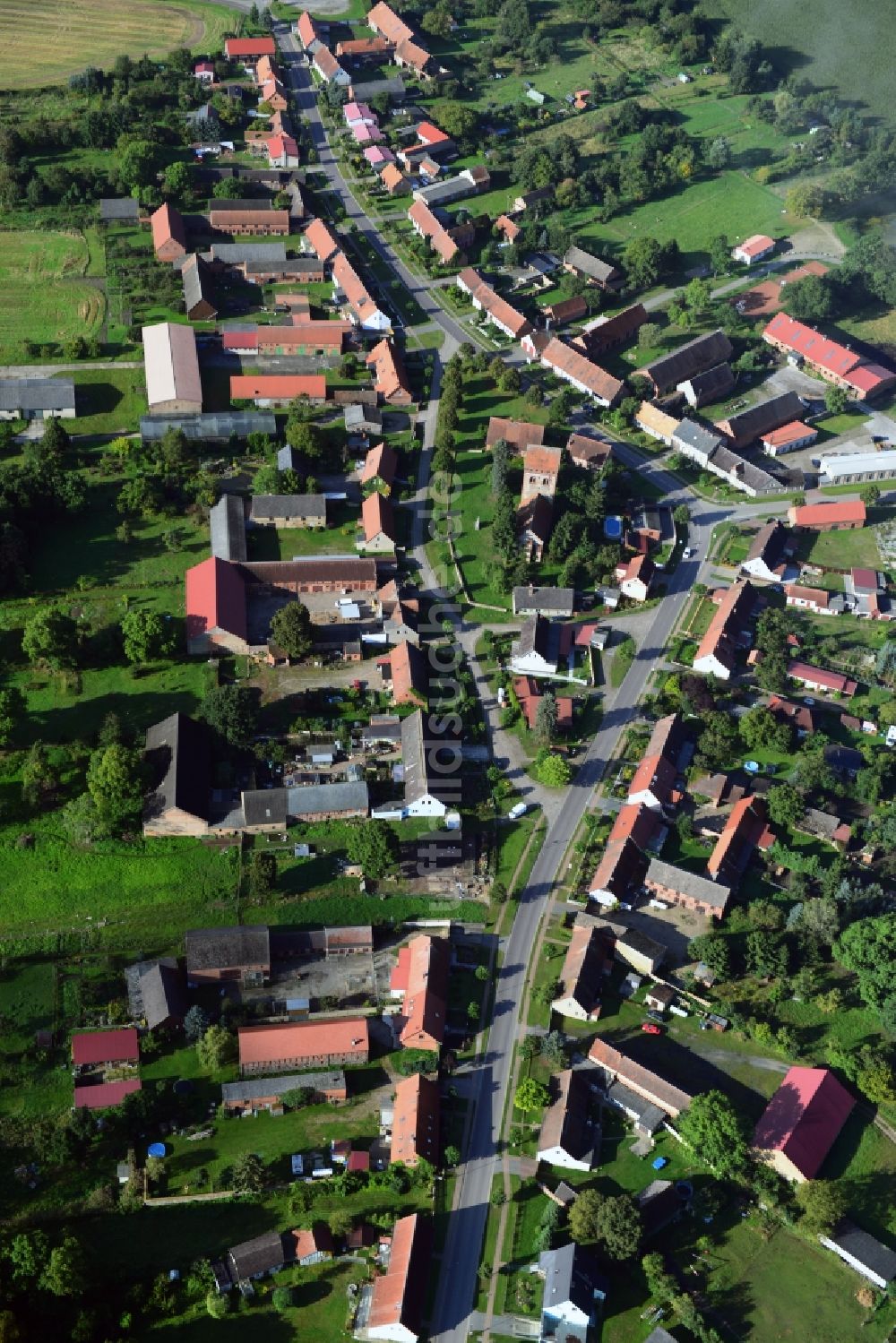 Luftbild Heiligengrabe OT Blesendorf - Dorfkern Blesendorf in der Gemeinde Heiligengrabe im Bundesland Brandenburg