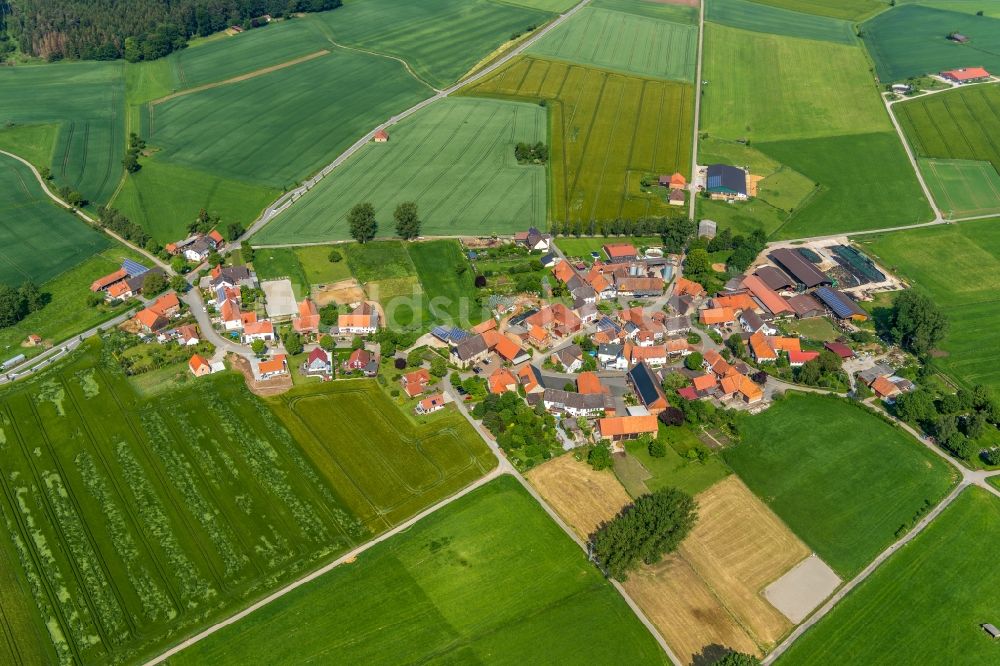 Luftbild Dehausen - Dorfkern in Dehausen im Bundesland Hessen, Deutschland