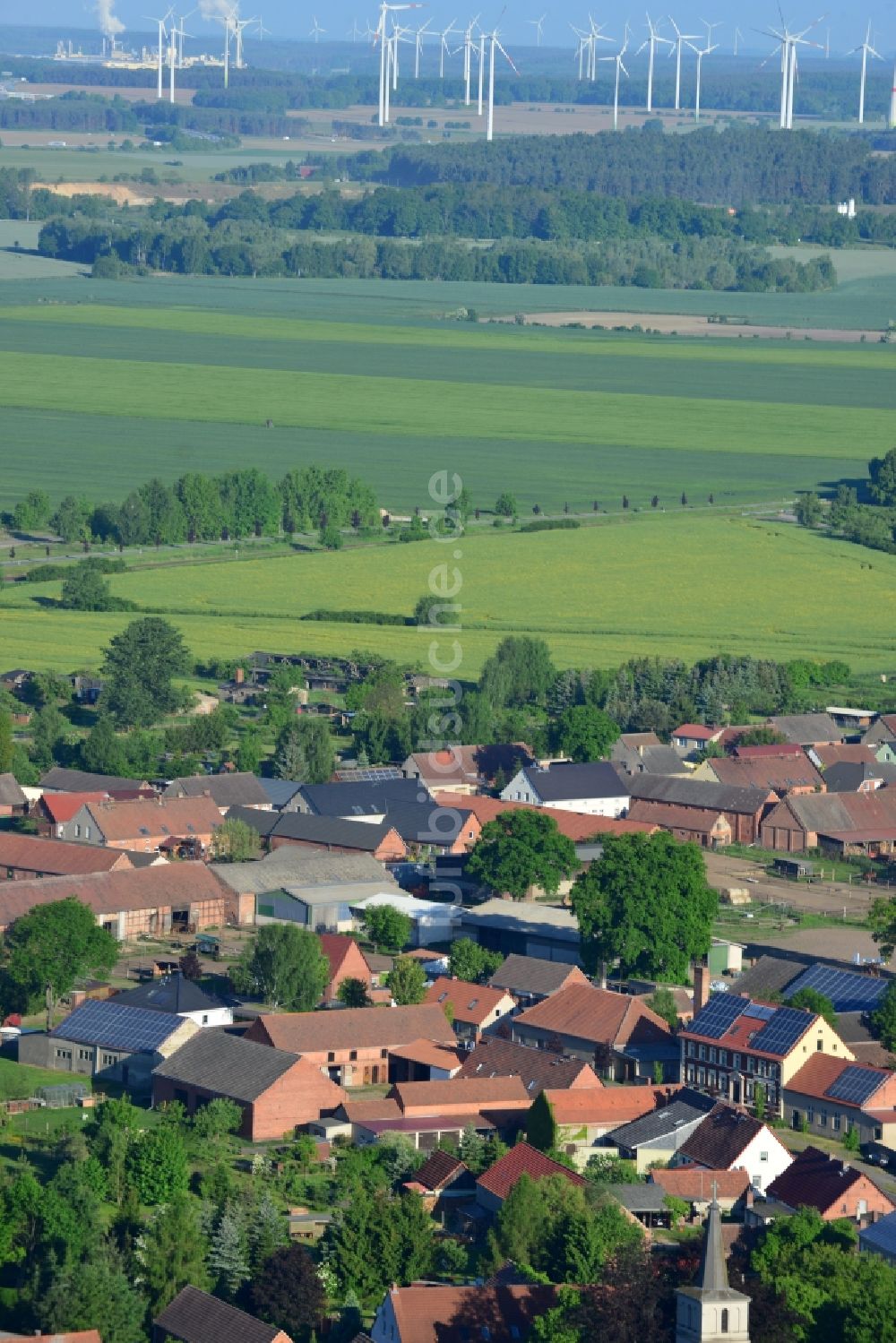 Luftbild Dossow, Wittstock/Dosse - Dorfkern in Doosow, Wittstock/Dosse im Bundesland Brandenburg