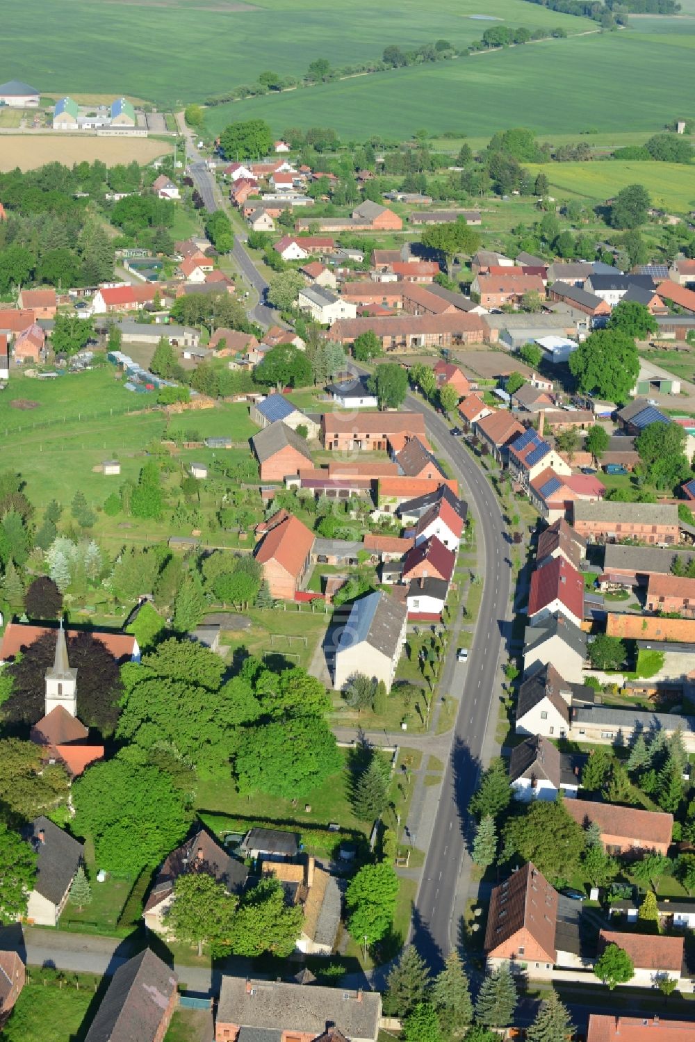 Luftbild Dossow, Wittstock/Dosse - Dorfkern in Doosow, Wittstock/Dosse im Bundesland Brandenburg