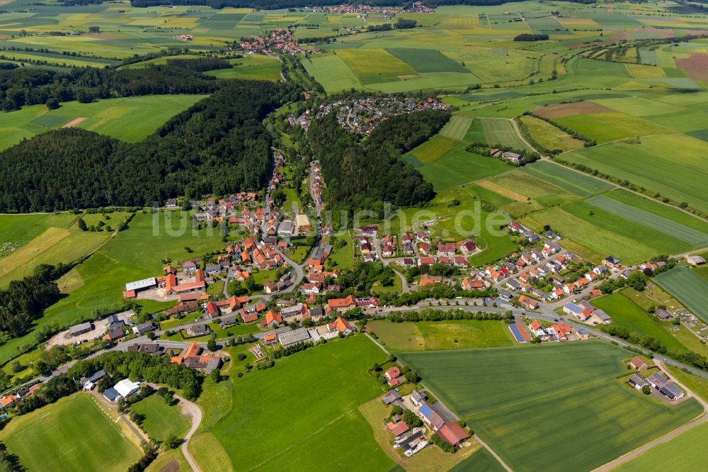 Luftaufnahme Dorfitter - Dorfkern in Dorfitter im Bundesland Hessen, Deutschland