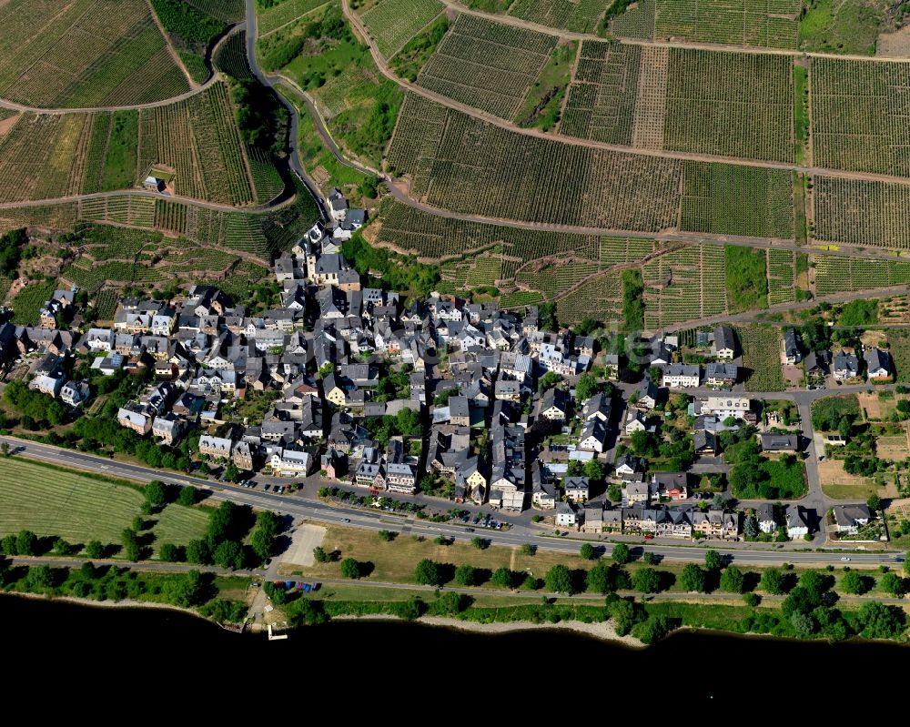 Luftaufnahme Ediger-Eller - Dorfkern in Ediger-Eller im Bundesland Rheinland-Pfalz