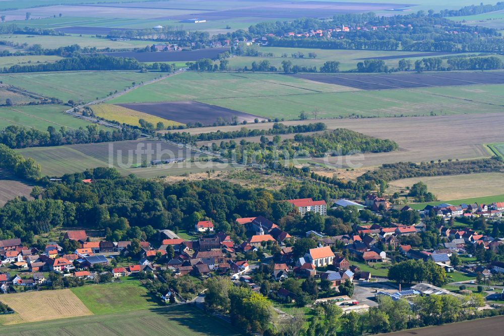 Luftbild Aderstedt - Dorfkern am Feldrand in Aderstedt im Bundesland Sachsen-Anhalt, Deutschland