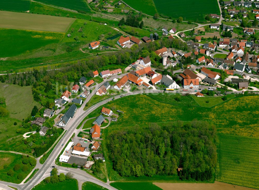 Albeck von oben - Dorfkern am Feldrand in Albeck im Bundesland Baden-Württemberg, Deutschland